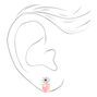 Silver Ombre Pineapple Stud Earrings - Pink,