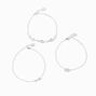 Claire&#39;s Club Silver Sea Critter Anklets - 3 Pack,