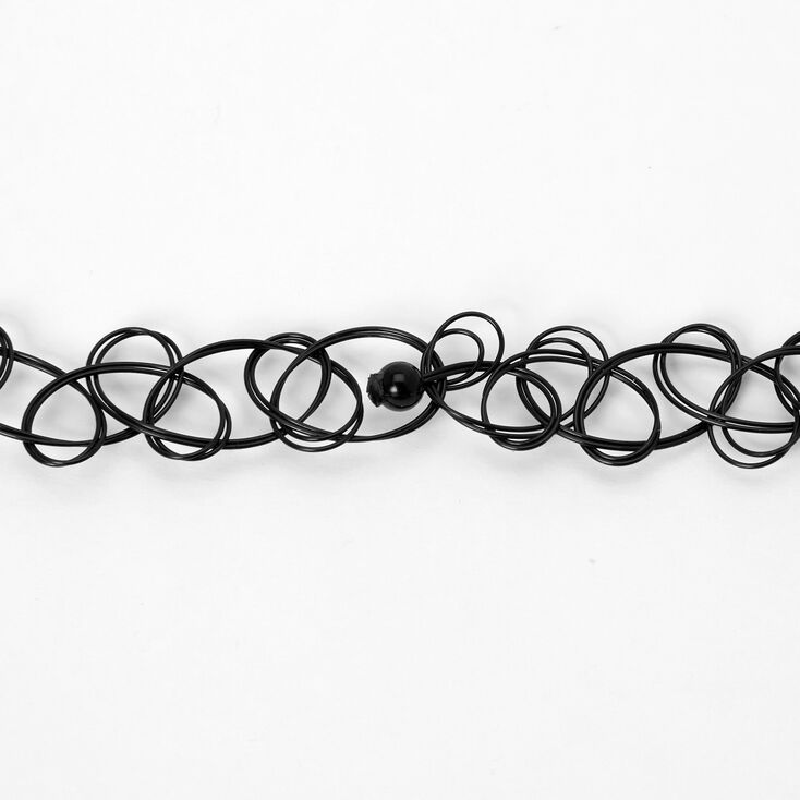 Mushroom Charm Tattoo Choker Necklace - Black,