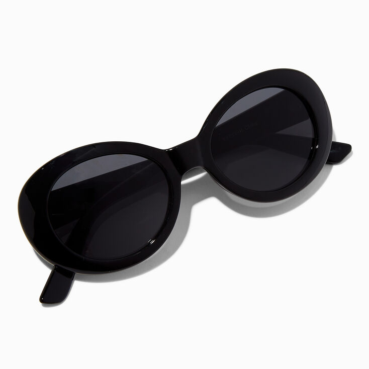 Lunettes de soleil mod rondes noires,