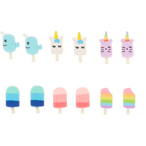 Unicorn Popsicle Stud Earrings - 6 Pack,