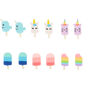 Unicorn Ice Pop Stud Earrings - 6 Pack,