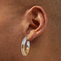 Mixed Metal Half Hoop Earrings,