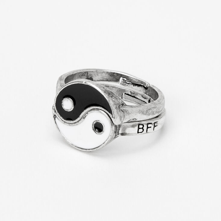 Silver Best Friends Yin Yang Rings - 2 Pack,