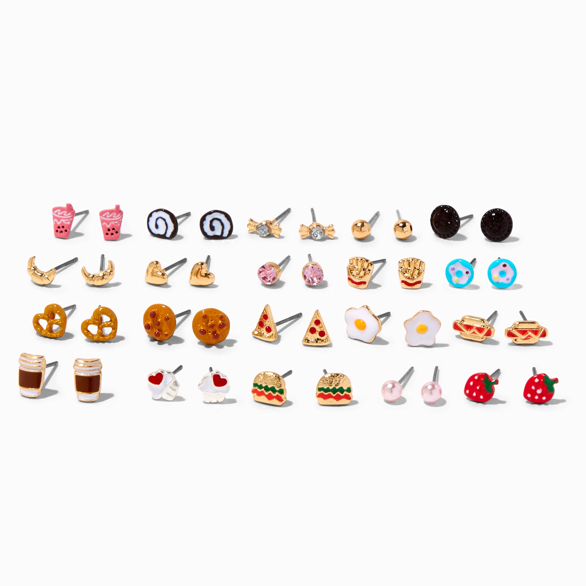 Tiny Food Stud Earrings 20 Pack