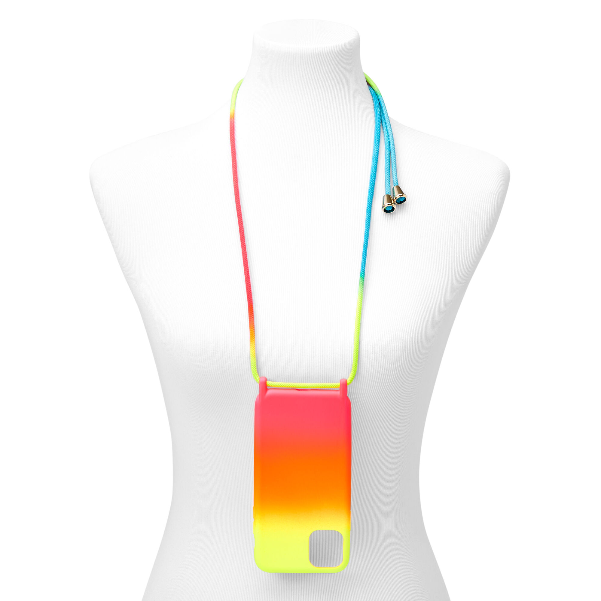 Neon Ombre Phone Case with Strap - Fits iPhone 11,