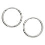 Silver-tone Titanium 12mm Sleek Hoop Earrings,