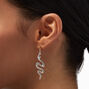 Silver 1.5&quot; Embellished Snake Drop Earrings,