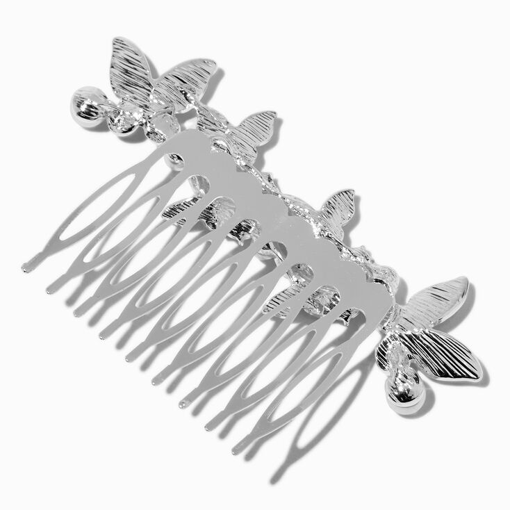 Crystal Butterfly &amp; Pearl Hair Comb,