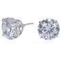 C LUXE by Claire&#39;s Sterling Silver Cubic Zirconia 8mm Round Stud Earrings,