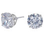 C LUXE by Claire&#39;s Sterling Silver Cubic Zirconia 8MM Round Stud Earrings,