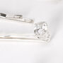Silver Cubic Zirconia Oval-Cut Hair Pins - 6 Pack,