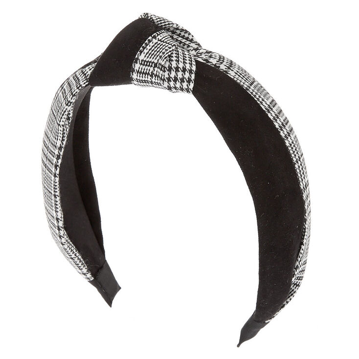 Claire's Serre-tête à nœud noir et motif pied-de-poule