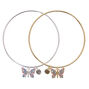 Bracelets fins bangles avec pendentifs d&#39;amiti&eacute; papillon en strass pastel,