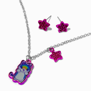 2pcs/set Teen Girl's Jewelry Set Including Gemstone Earrings And Necklace  For Age 12-16 Years Old