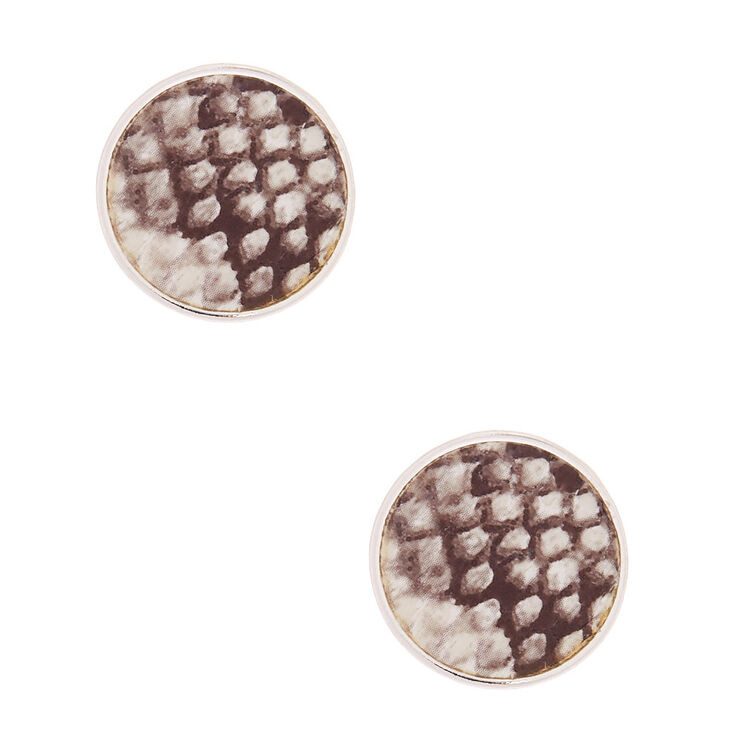 Claire's Clous d'oreille ronds effet peau de serpent