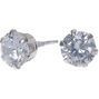 C LUXE by Claire&#39;s Sterling Silver Cubic Zirconia 6mm Round Stud Earrings,