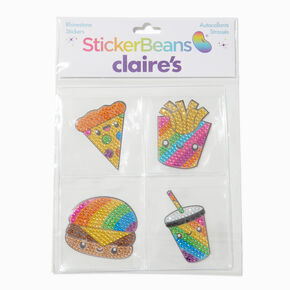 StickerBeans&reg; x Claire&#39;s Rainbow Food Rhinestone Sticker Set - 4 Pack,