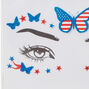 Stars &amp; Stripes Butterfly Gemstones Face Stickers,