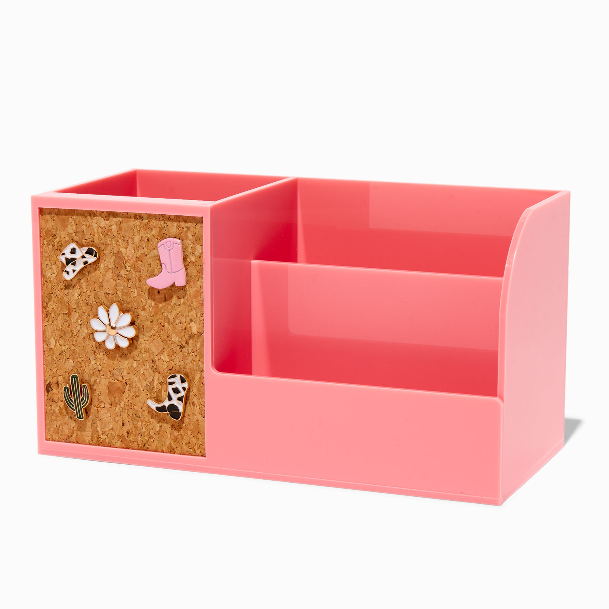 View Claires Desktop Organizer With Western Push Pins Pink information