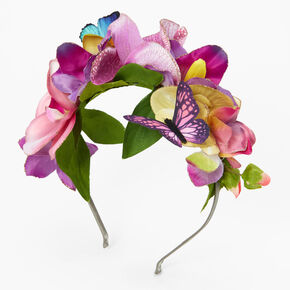 Purple Orchid Flower Crown Headband,