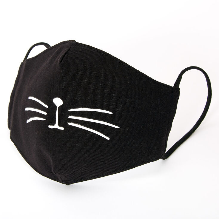 Masque En Coton Moustache De Chat Noir Enfant Taille Moyenne Grande Taille Claire S Fr