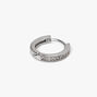 Silver-tone 12MM Half Embellished Cartilage Hoop Earring,