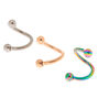 Titanium 16G Mixed Metal Tragus Earrings - 3 Pack,