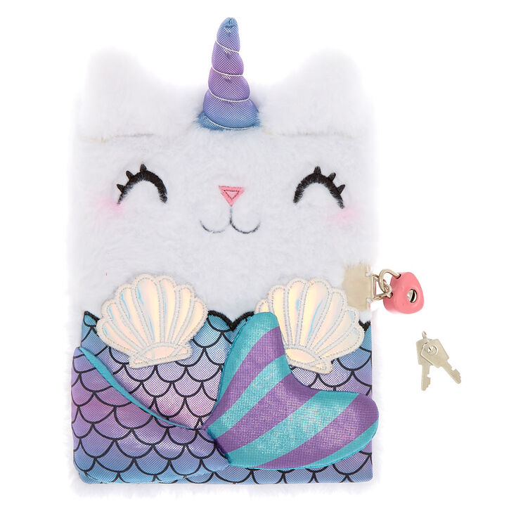 Magical Mia the MerCat Lock Soft Notebook - White,
