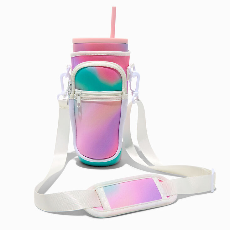 Tie Dye Crossbody Water Bottle Holder,