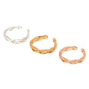 Mixed Metal Braided Toe Ring Set - 3 Pack,