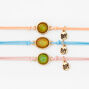 Best Friends Mood Charm Pastel Adjustable Cord Bracelets - 3 Pack,