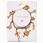 T H E M E x Claire&#39;s Gold-tone Rhinestone Cup Chain Stretch Charm Bracelet,