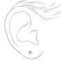 Silver Titanium Cubic Zirconia Round Stud Earrings - 3MM,