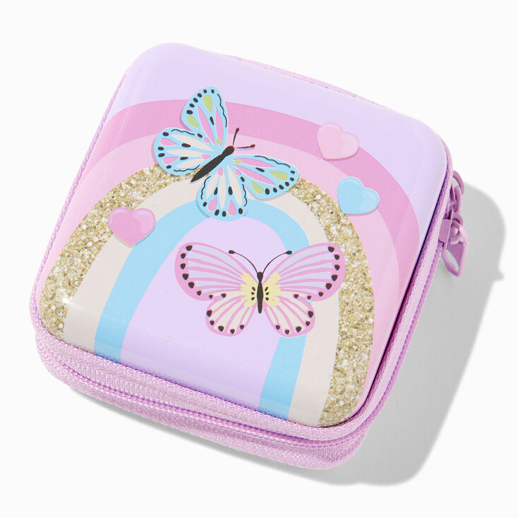 Claire&#39;s Club Glitter Butterfly Purple Mini Makeup Tin,