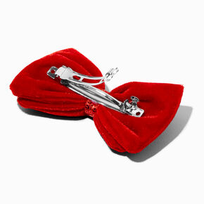 Red Velvet Sequin Bow Hair Clip,