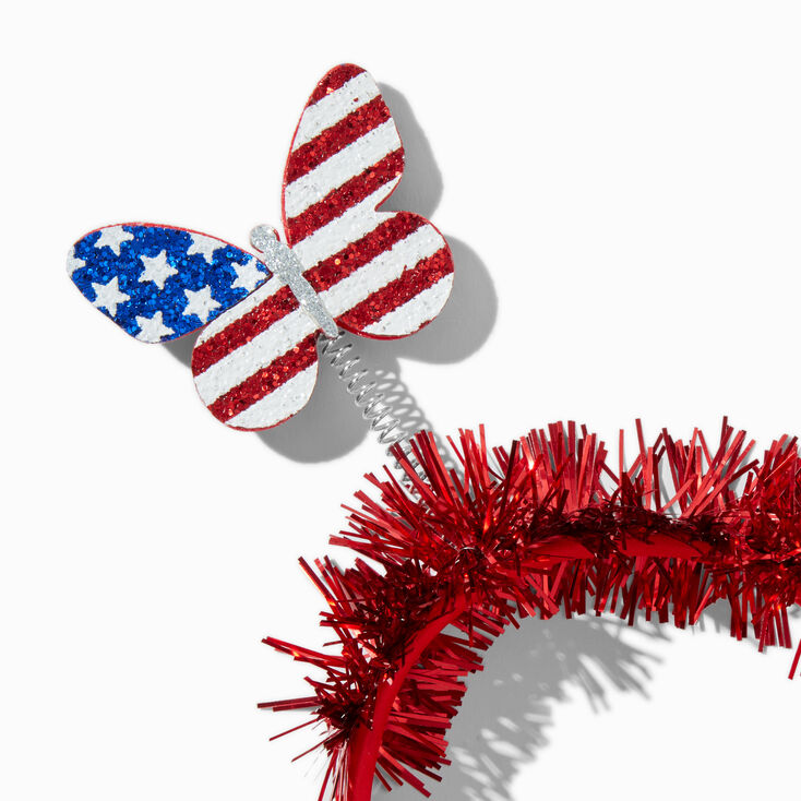 Stars &amp; Stripes Butterfly Deely Bopper Headband,