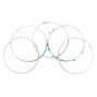 Silver Vintage Bangle Bracelets - Turquoise, 5 Pack,