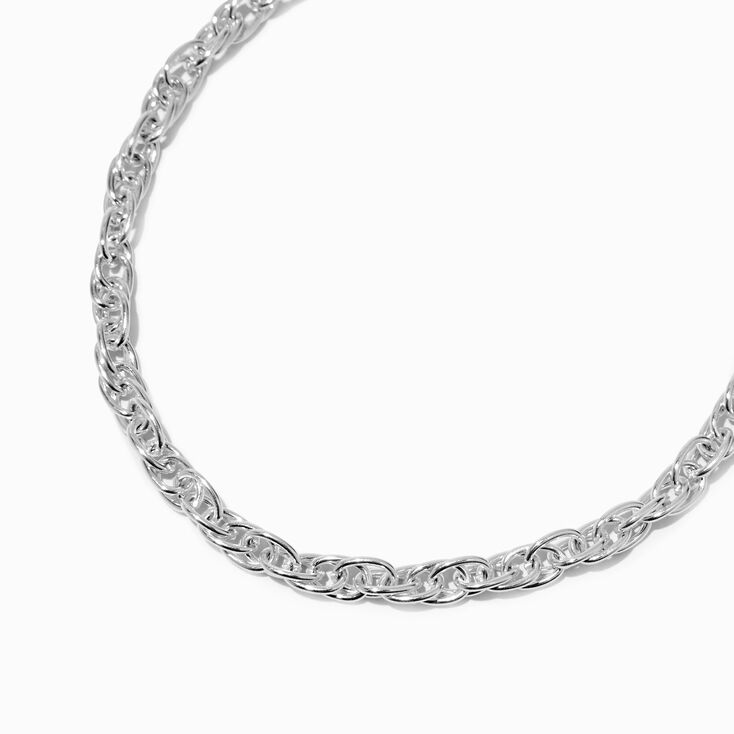 Silver-tone Twisted Rope Chain Necklace,
