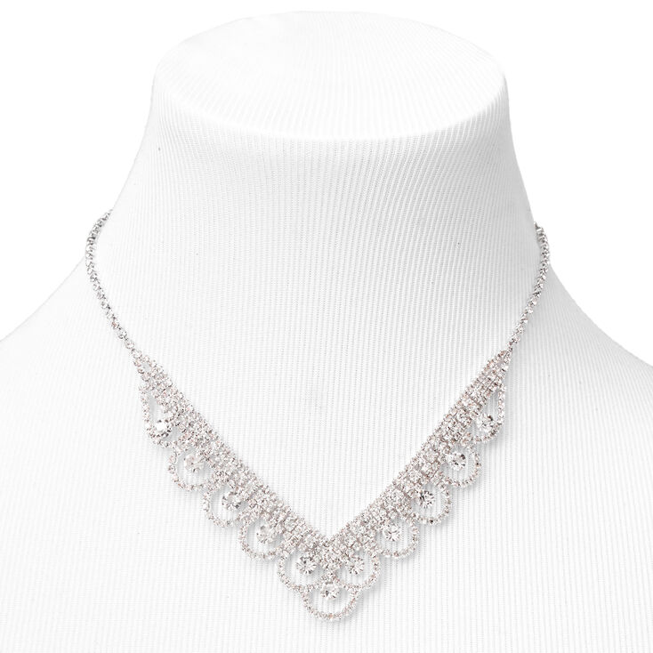 Silver Elegant Rhinestone Jewelry Set - 2 Pack,