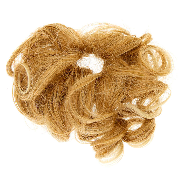 Claire's Cheveux synthétiques bouclés blonds avec élastique