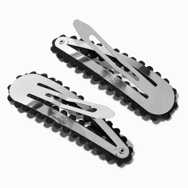 Tan Rhinestone Hair Snap Clips - 2 Pack,