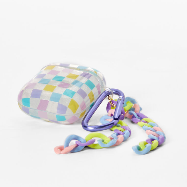 Pastel Checkered Silicone Earbud Case Cover - Compatible With Apple AirPods&reg;,