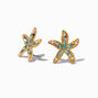Crystal Starfish Stud Earrings,