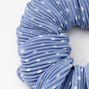 Medium Pleated Polka Dot Hair Scrunchie - Blue,