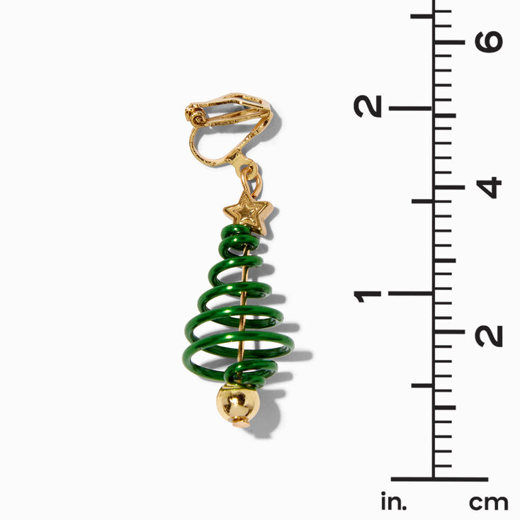 Pendantes &agrave; clip 5 cm sapin de No&euml;l en spirale,