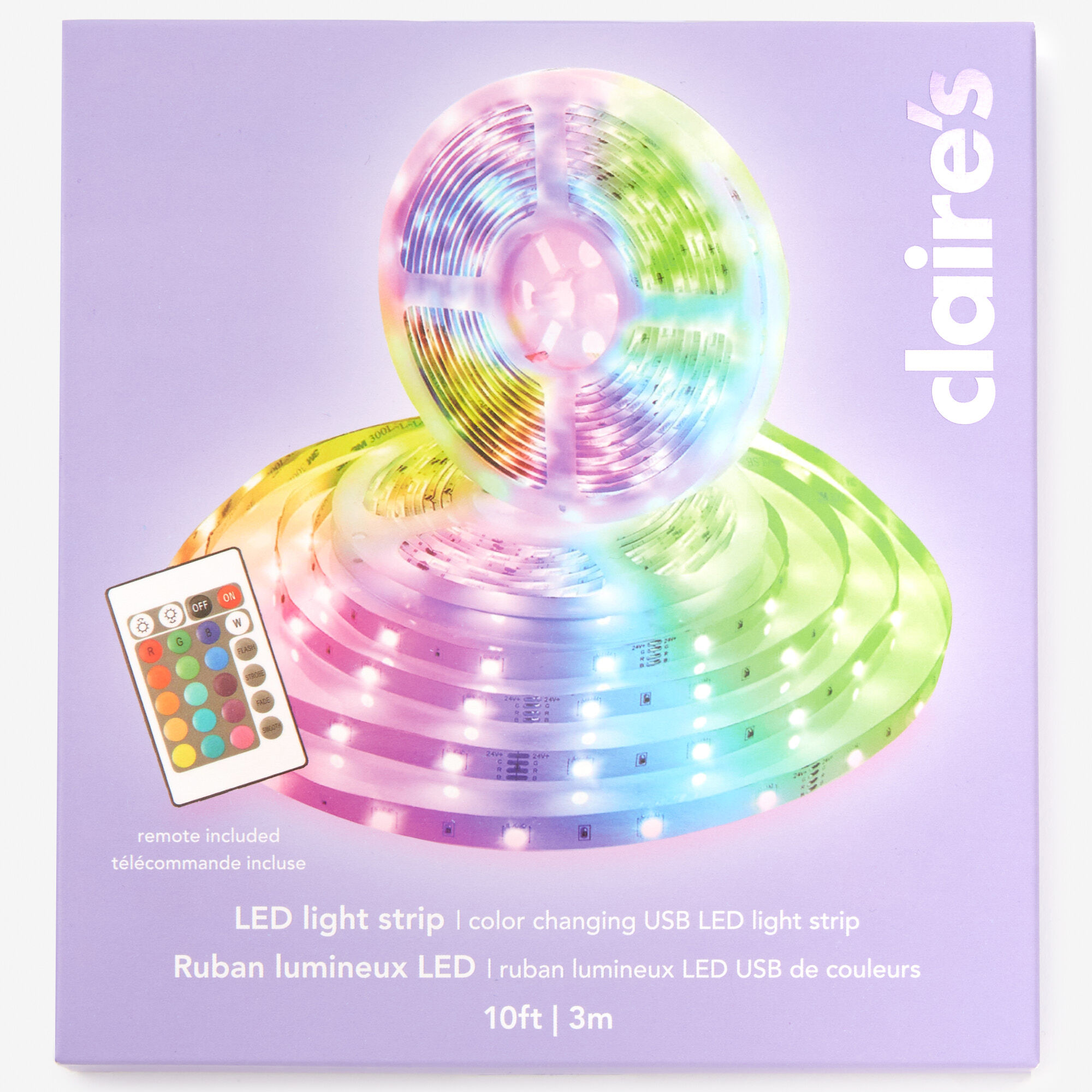 Ruban lumineux LED à couleurs changeantes à télécommande,