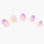 Glitter Purple Ombre Stilleto Press On Vegan Faux Nail Set - 24 Pack,