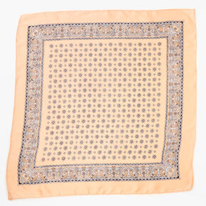 Floral Paisley Silky Bandana Headwrap - Nude,