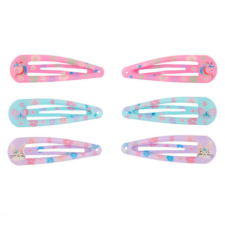Claire&#39;s Club Pastel Critter Snap Hair Clips - 6 Pack,